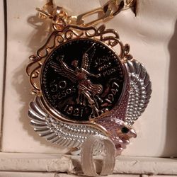 Cadena Con Dije De Centenario De Oro Laminado