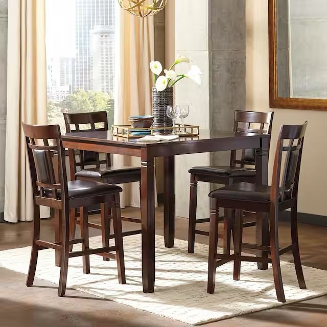 Counter-Height Dining Set — Table + 4 Stools — Espresso — $275 OBO