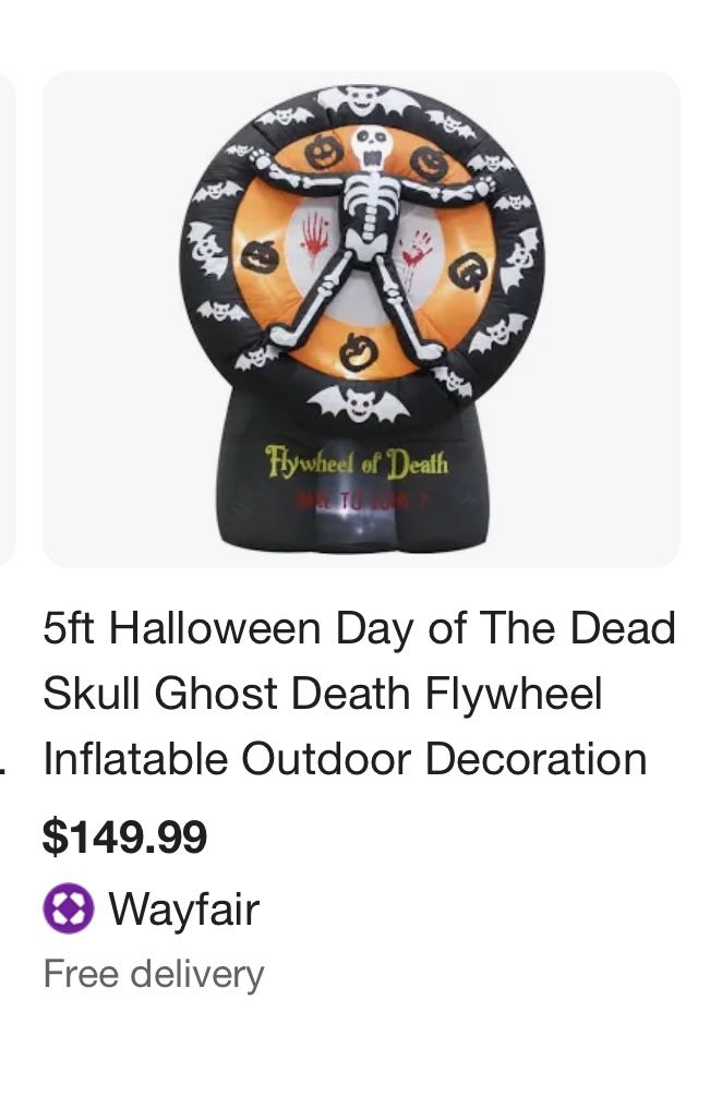 Halloween Spinning Wheel Of Death Inflatable Blow Up Brand New In Box