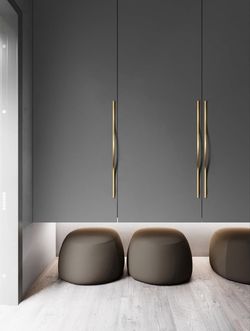 (Brand New in Box) 
Goo-Ki Low Profile Champagne Bronze Cabinet Pulls, Double Hole Centers (17.6''/18.9'') Zinc Alloy Handle for Drawer Cupboard Wardr