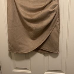 Tan Ruched Skirt