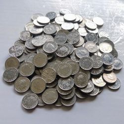 BIG LOT OF (190) QUEEN ELIZABETH II GREAT BRITAIN COINS - 5 PENCE