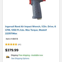 Brand New Ingersoll Rand 1/2" Titanium Impact