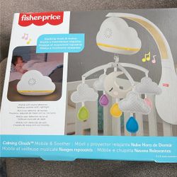 Fisher-Price Sound Machine Calming Clouds Mobile & Soother Convertible Crib to Tabletop with Music & Lights for Newborn to Toddler