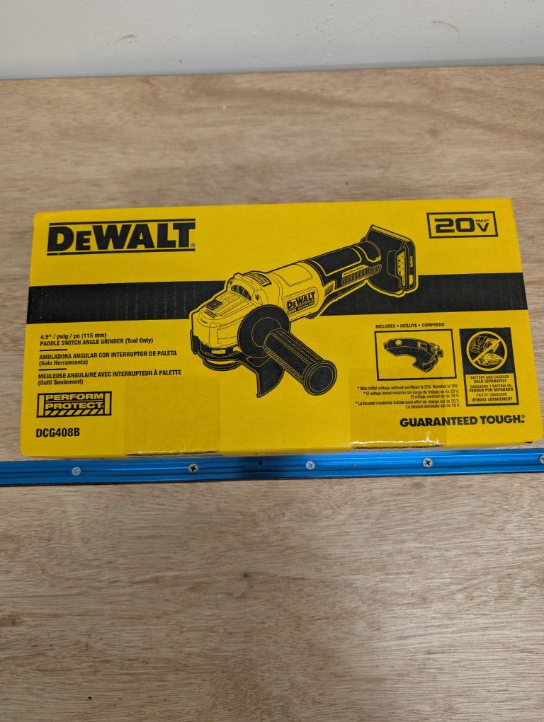 DeWalt 20v Max Brushless Paddle Switch 5" Grinder NEW