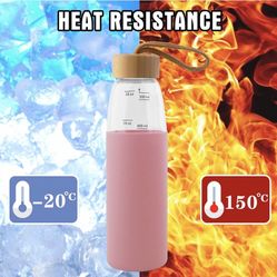 18 Oz BPA FREE Borosilicate Glass Water Bottles