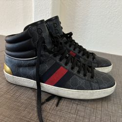 Gucci Ace GG High Top Sneakers Used 100% Authentic