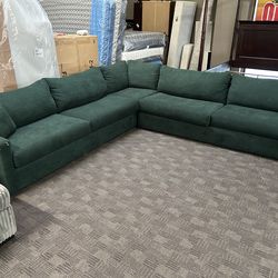 Oversized forest green comfy sectional (marked down)
