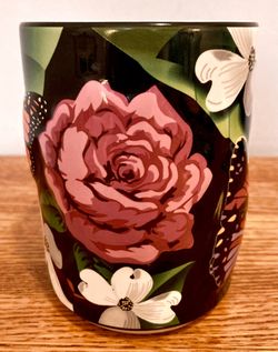 Roses Glass Mug for Women, Hand Painted Mug, Pink Flowers Large