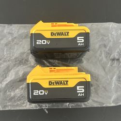 NEW Dewalt 5.0ah Battery Set (20-Volt) $100 For BOTH Batteries