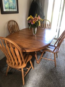 Solid oak dining set
