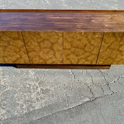 Mid Century Style CB2 Kinzie 72" Bronze Wood Credenza Media Storage 