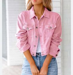 denim pink jacket 