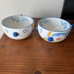 TAG Baci Fish Bowl, Blue Feathers (G11165A) 2 PCs