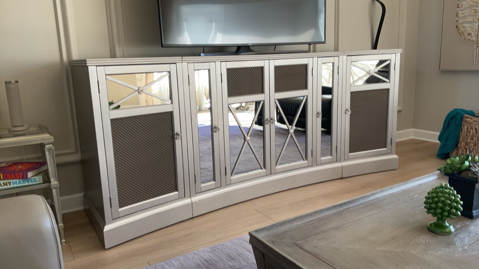 Entertainment Console  Cabinet, Server   3 Piece Unit  