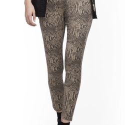 High-Waisted Pull-On Ankle Pant - Snake Print