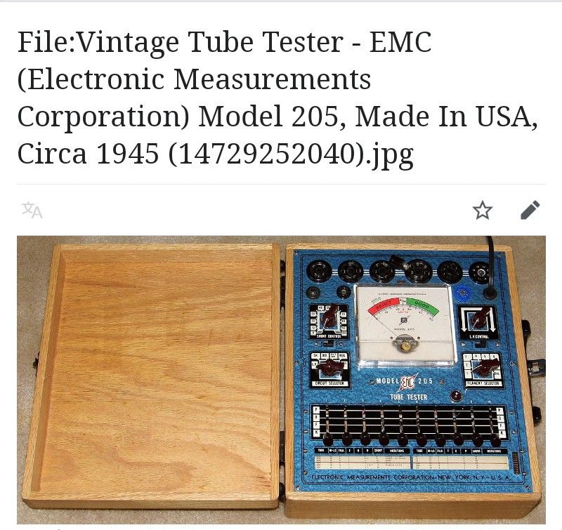 MEASUREMENT CORPORATION TUBE TESTER MODEL 205. BREMERTON