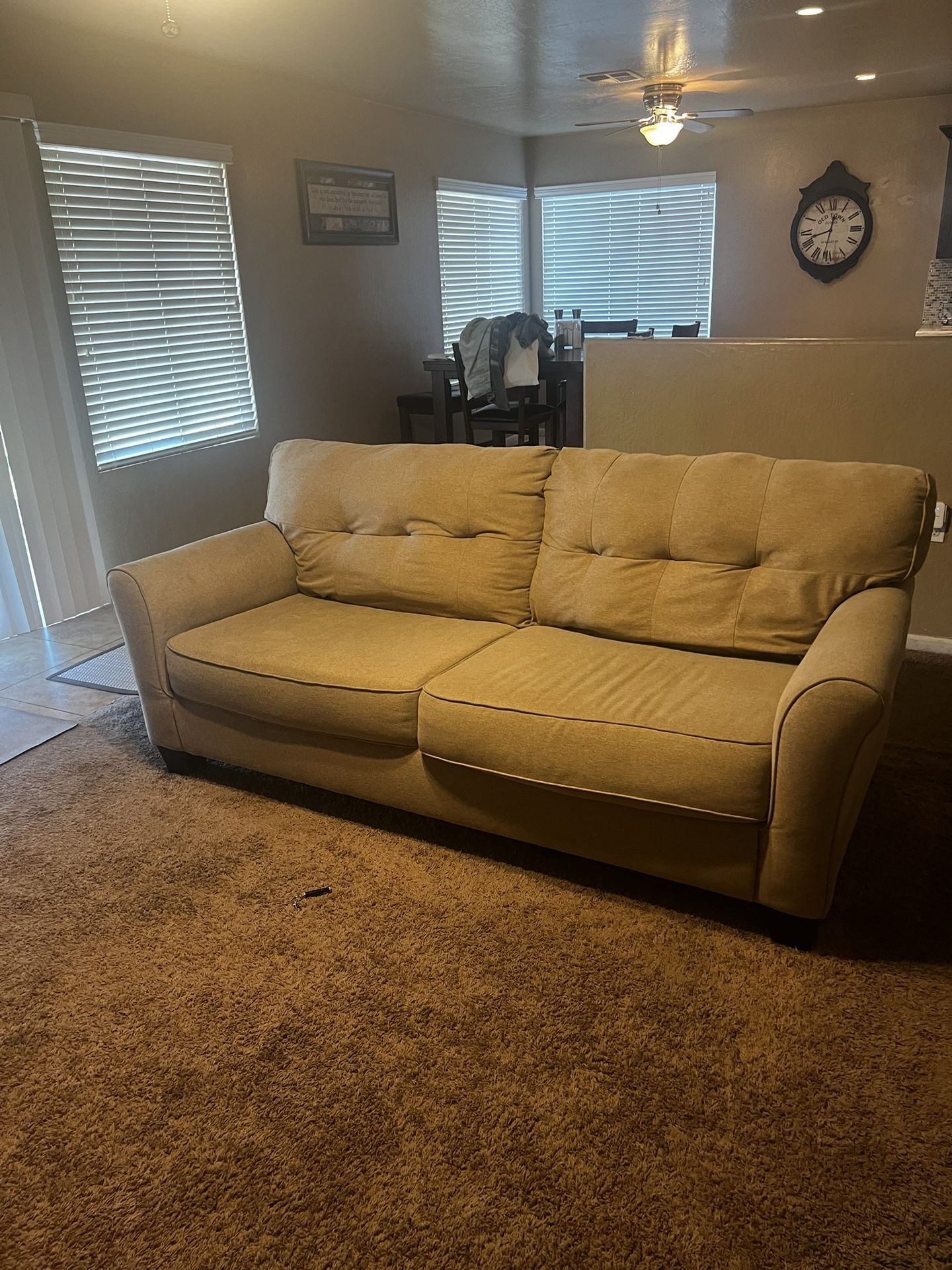 Tan Love Seat And Sofa 