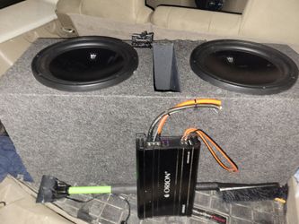 ORION Amp 3000  Watts,  Two 12 inch speakers subwoofer shallow 600 W