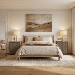 SICOTAS Night Tables with 2-Drawer Grey Alder