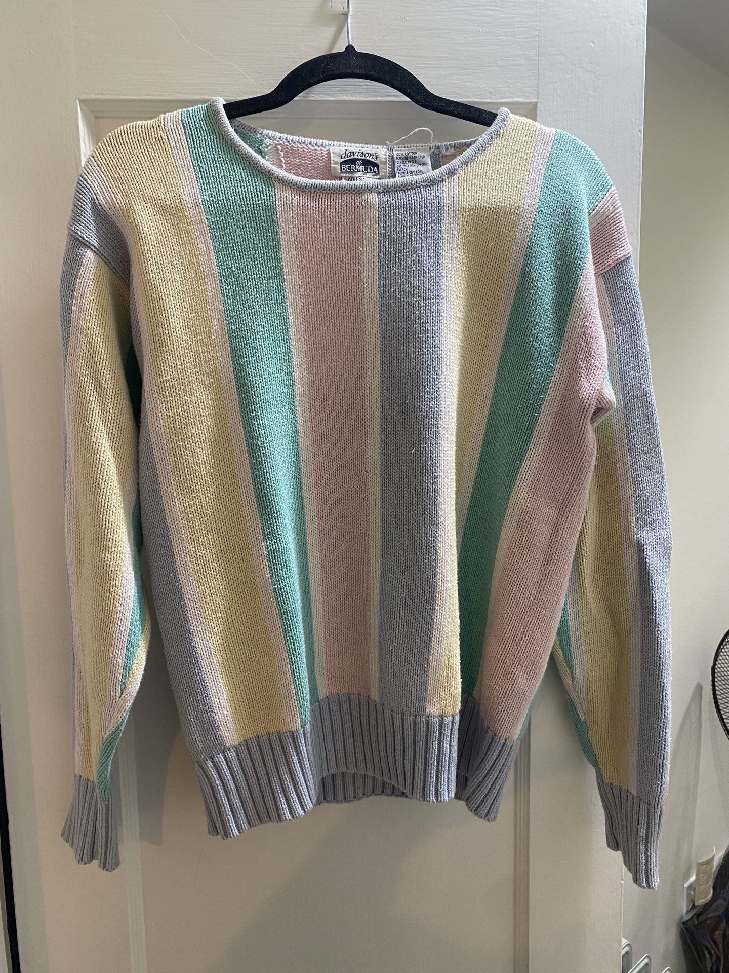 Vintage Multi Color Sweater 100% Cotton-size Medium 