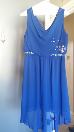 Hi/low royal blue dress