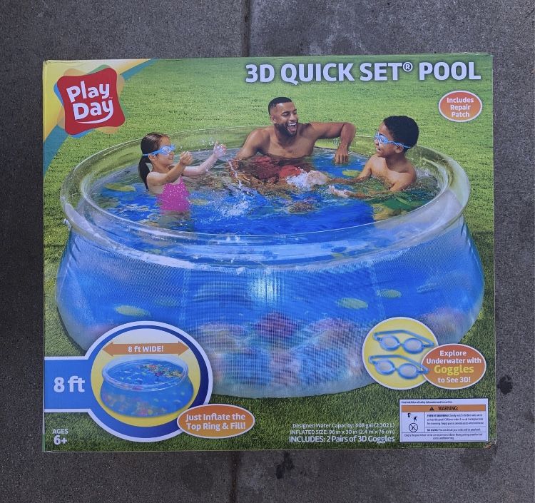 Play Day 8ft 3D Quick Set Pool
