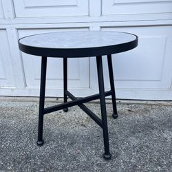 Grey Marble Round Iron Table Patio coffee
