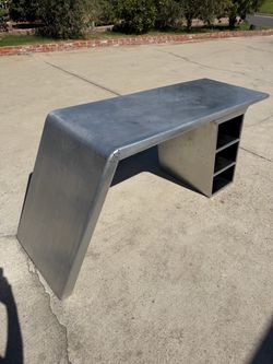 Industrial Aviator Metal Desk with Shelves