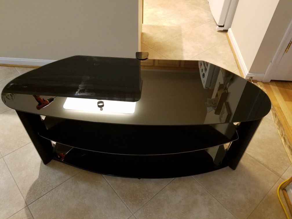 TV stand all glass black