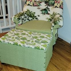 Arm Chair  with Storage Ottoman 