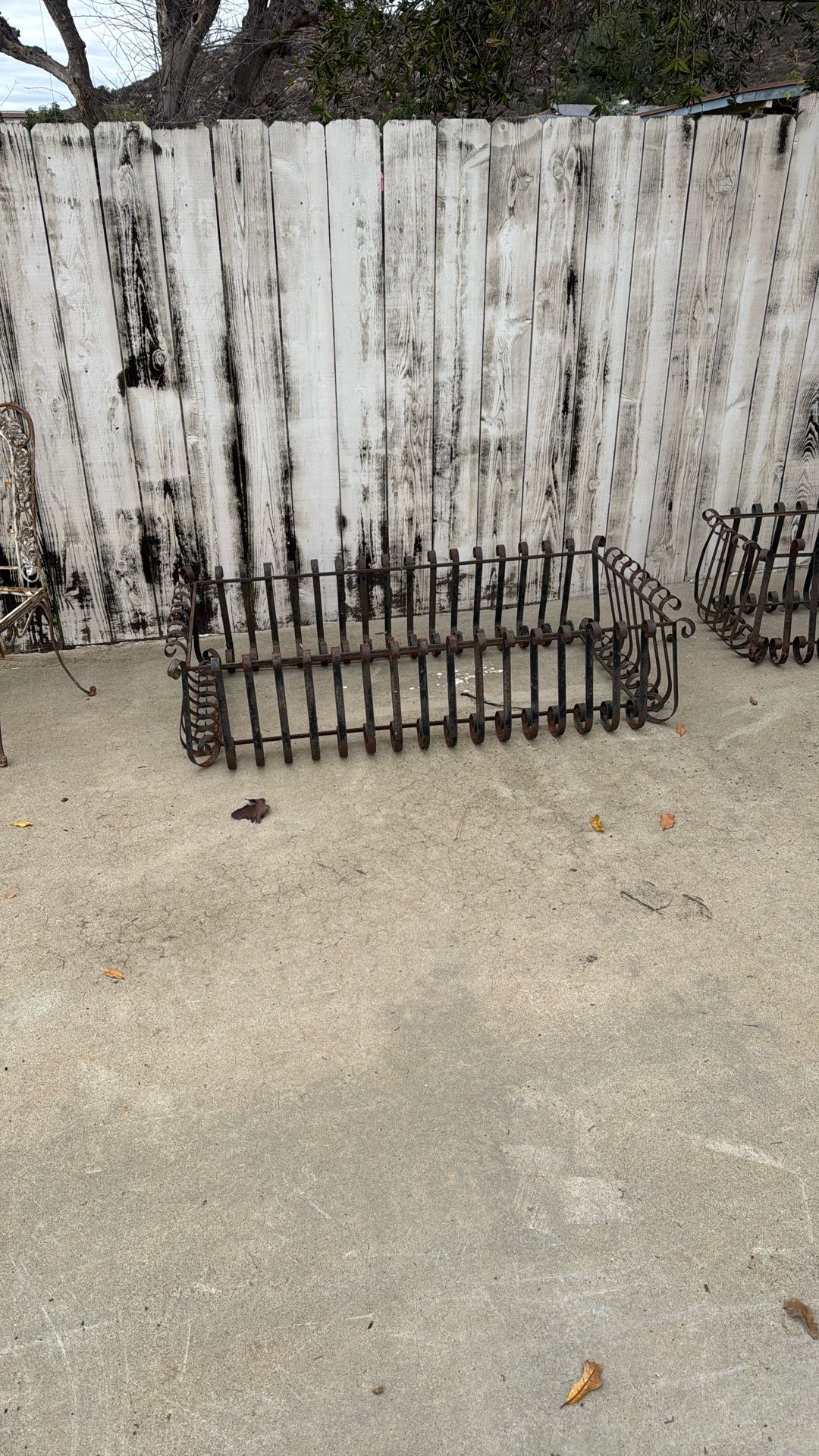 Wrought Iron Table And Side Table.