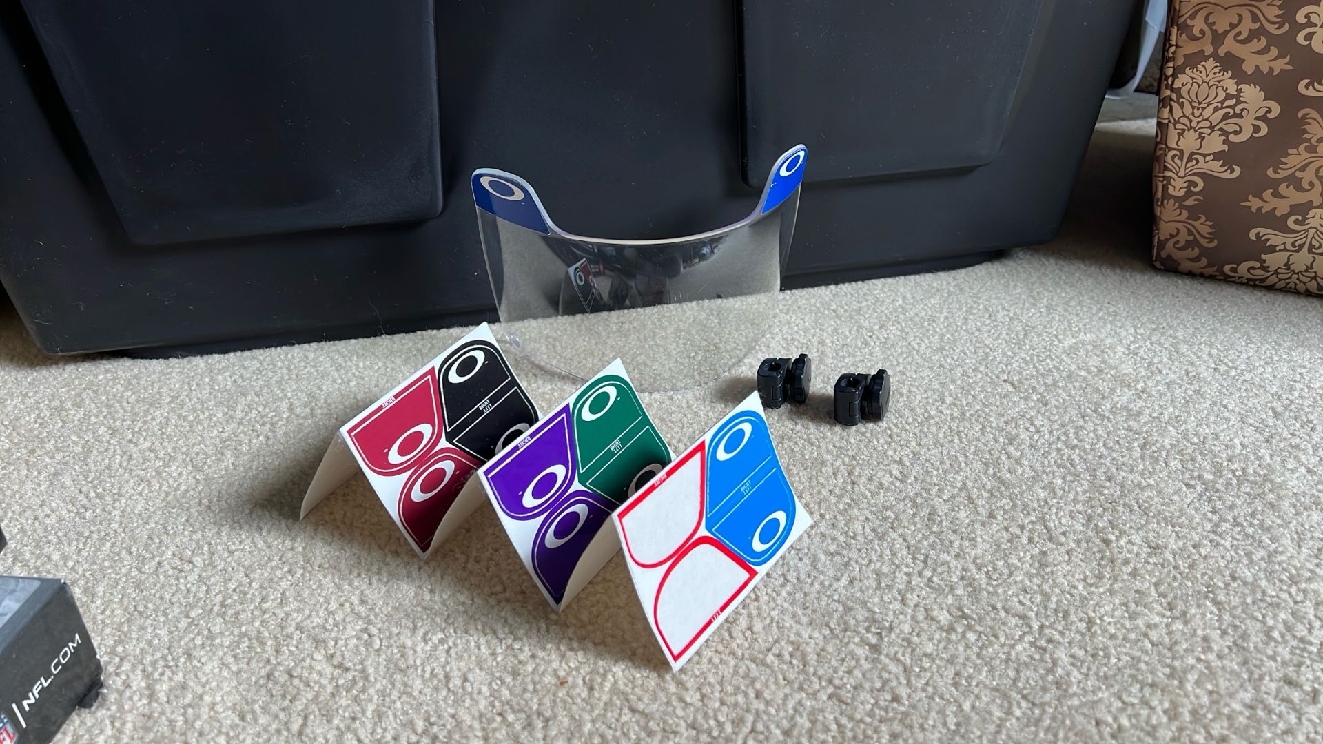 Oakley Football Helmet Visor Shield With Clips And Team Color Stickers