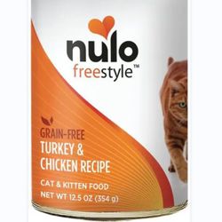 case of 24 Freestyle Turkey & Chicken Recipe Grain-Free Canned Cat & Kitten Food