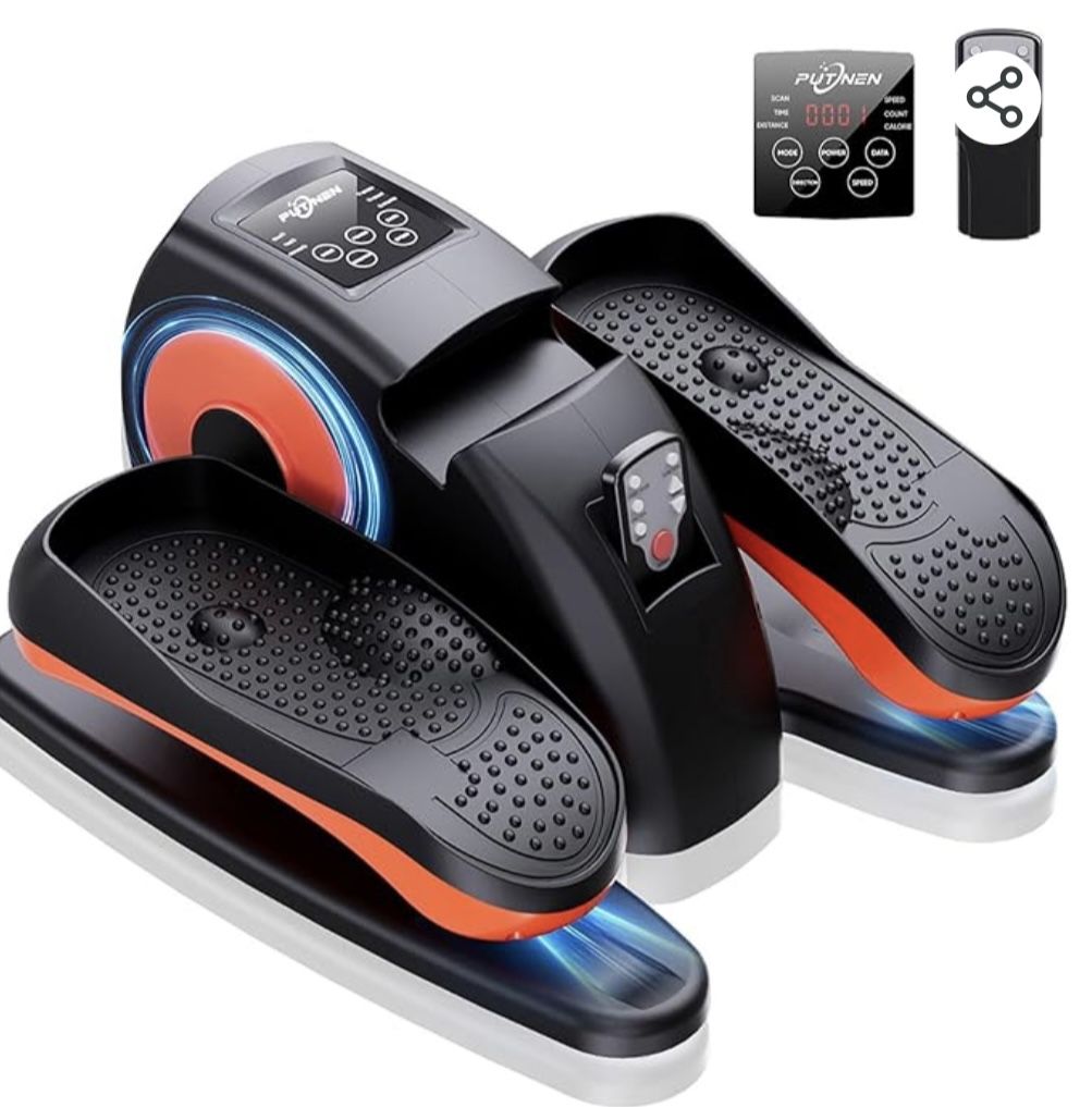 Under Desk Elliptical Machine, Electric Ellipse Leg Exerciser as Seen on Tv for Seniors with 12 Adjustable, Portable Quiet Elliptical Machine