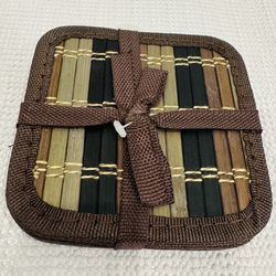 Set of 6 Bamboo Coasters NEW $5 EACH SET -Multiples Available 