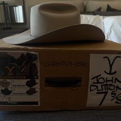 Greeley Hat Works “John Dutton” Buckskin Beaver Felt Hat – Size 7 5/8 – Original Box & Papers