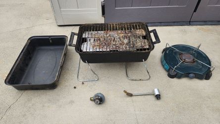 Camping Stove and Single Burner Propane Powered Untested
