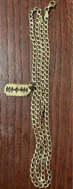 Gold  Necklace 22”   14k and Pendant 10k real gold