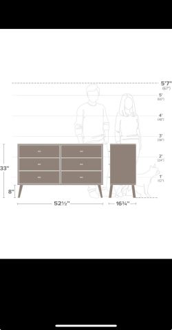 rustic modern dresser OKD Modern Rustic 7-Drawer Dresser - Antique White