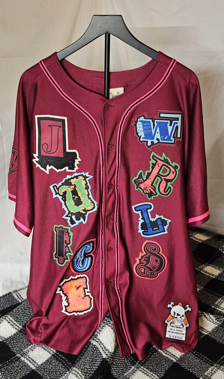 Brand X Juice World Fighting Demons Baseball Jersey Size 3XL Embroidered