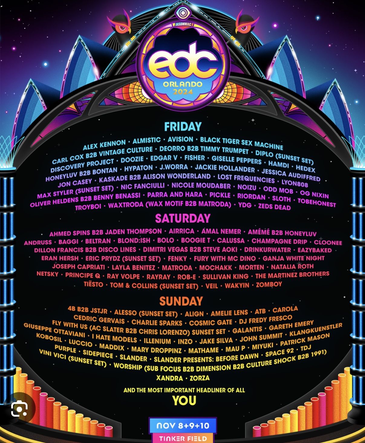 1 EDC Orlando 2024 GA+ Experience 3-day Ticket