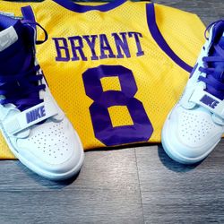 Jordan Legacys. White,purple And Yellow.  Size 10