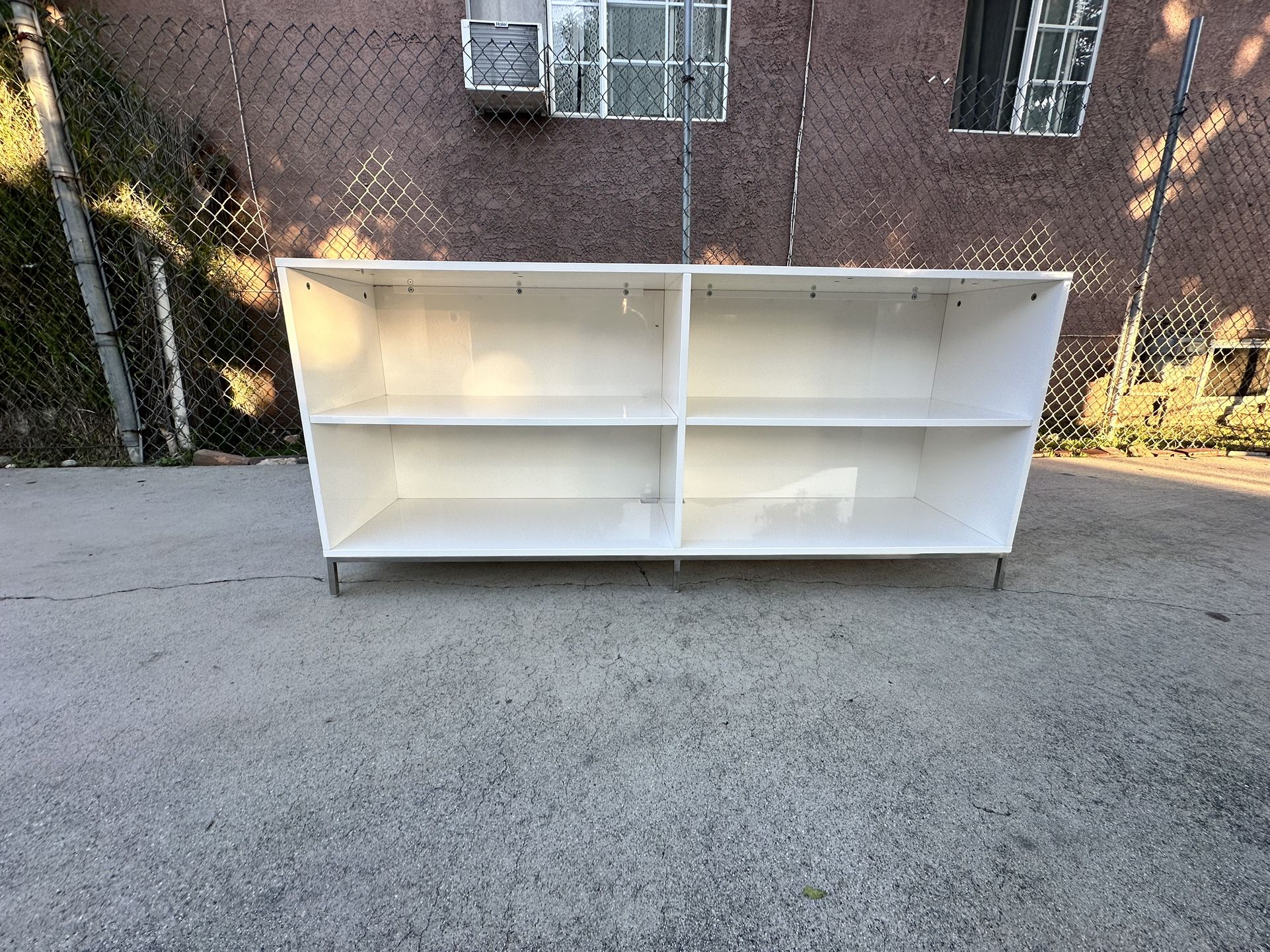 West Elm Industrial Modular Open Sideboard Cabinet Tv Stand Credenza Media Console Entertainment Center Bookcase.