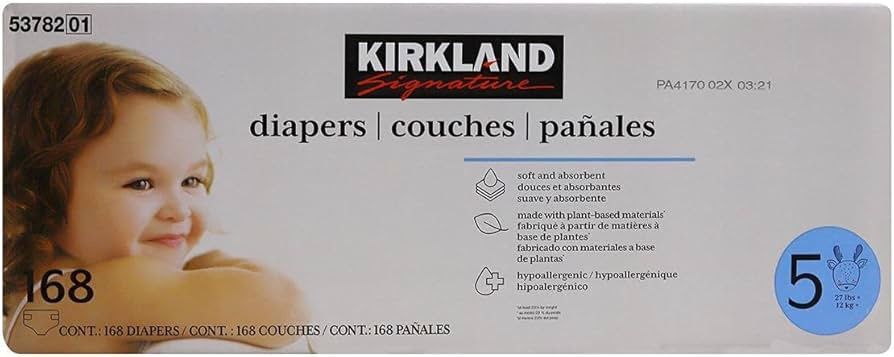 Kirkland Signature Diapers, Size 5 (168 Count)