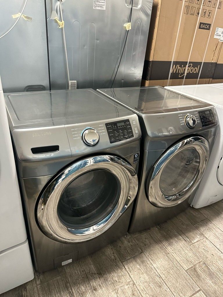 Samsung washer and dryer set stainless steel electric great condition