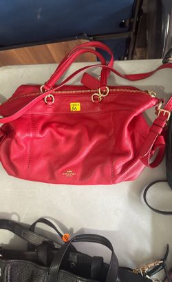 Orange Coach Purse With Straps