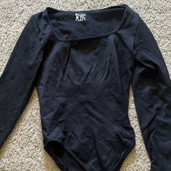 OQQ Black, Long Sleeve Bodysuit