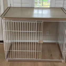 Spacious Indoor Dog Crate with Stylish Top/Bottom Surface