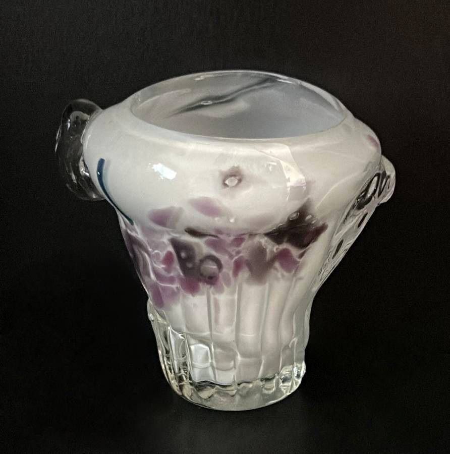 Vintage Antique Murano Venetian Hand Blown Art Glass Vase Bowl